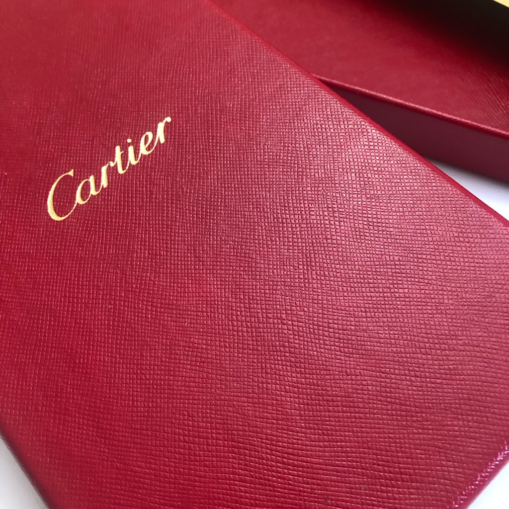 Authentic Set 2 Empty Cartier Luxurious Red  Gold Cases